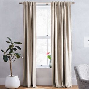 West Elm luster velvet curtains 48” x 96”
